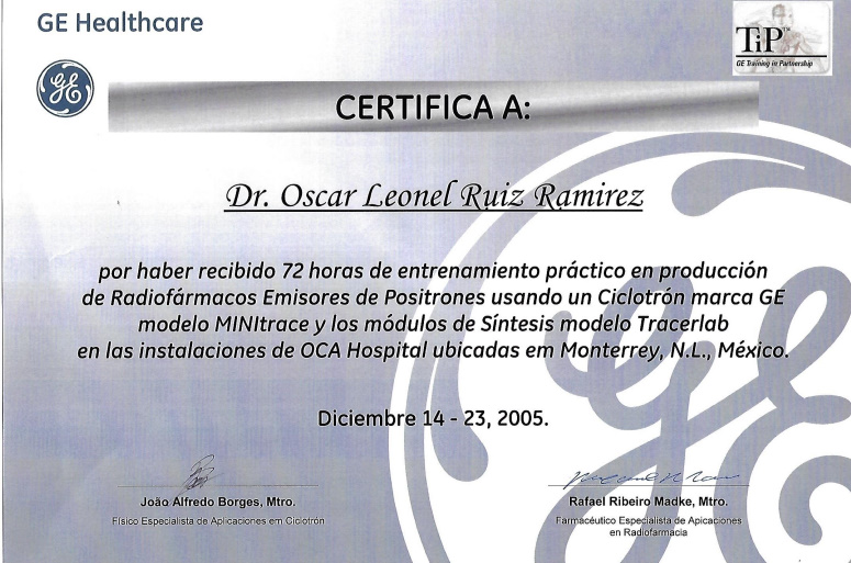 ciclotron certificado